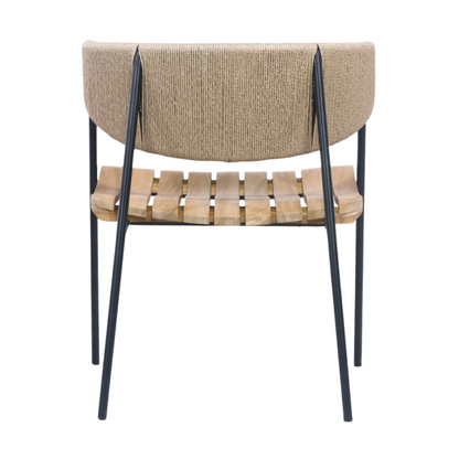 Chair With Teak Seat And Rush Webbing