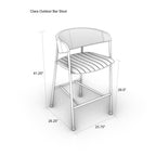 Stool with Teak Seat and Rush Weaving Backrest