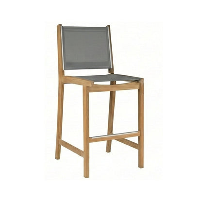 Armless Teak Outdoor Bar Stool