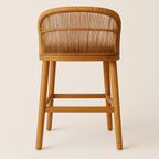 Outdoor Teak & Aluminium Woven Bar & Counter Stool
