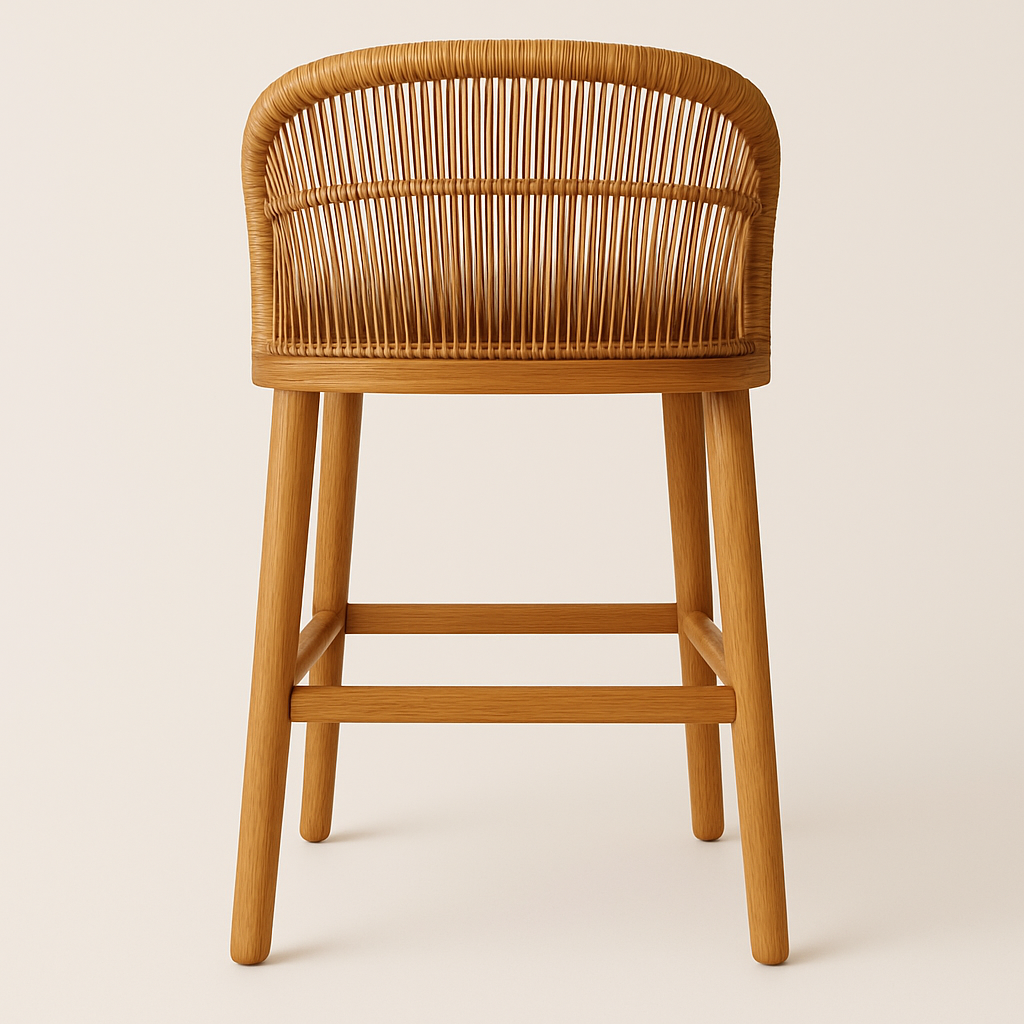 Outdoor Teak & Aluminium Woven Bar & Counter Stool