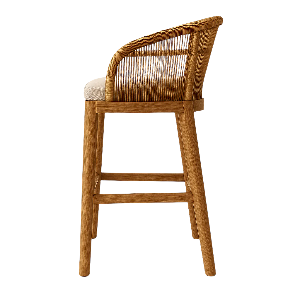 Outdoor Teak & Aluminium Woven Bar & Counter Stool