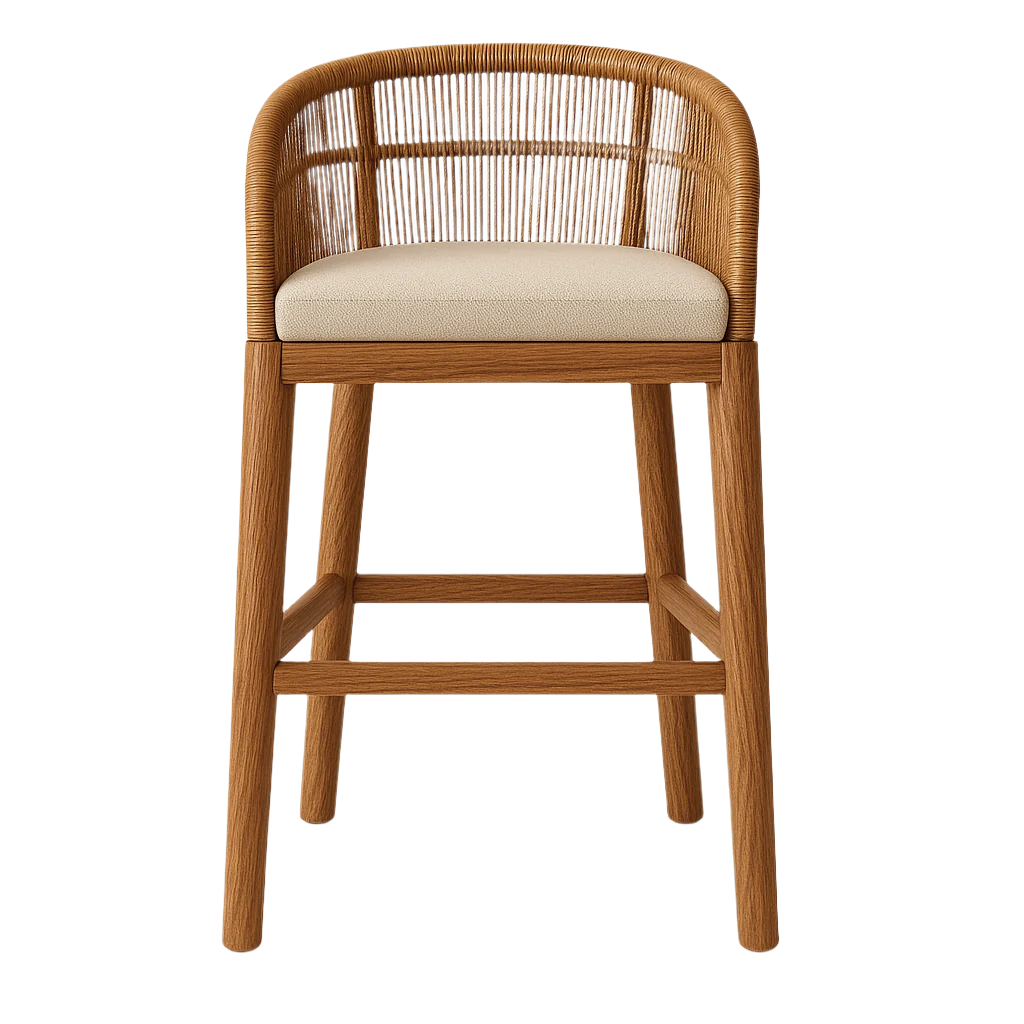 Outdoor Teak & Aluminium Woven Bar & Counter Stool