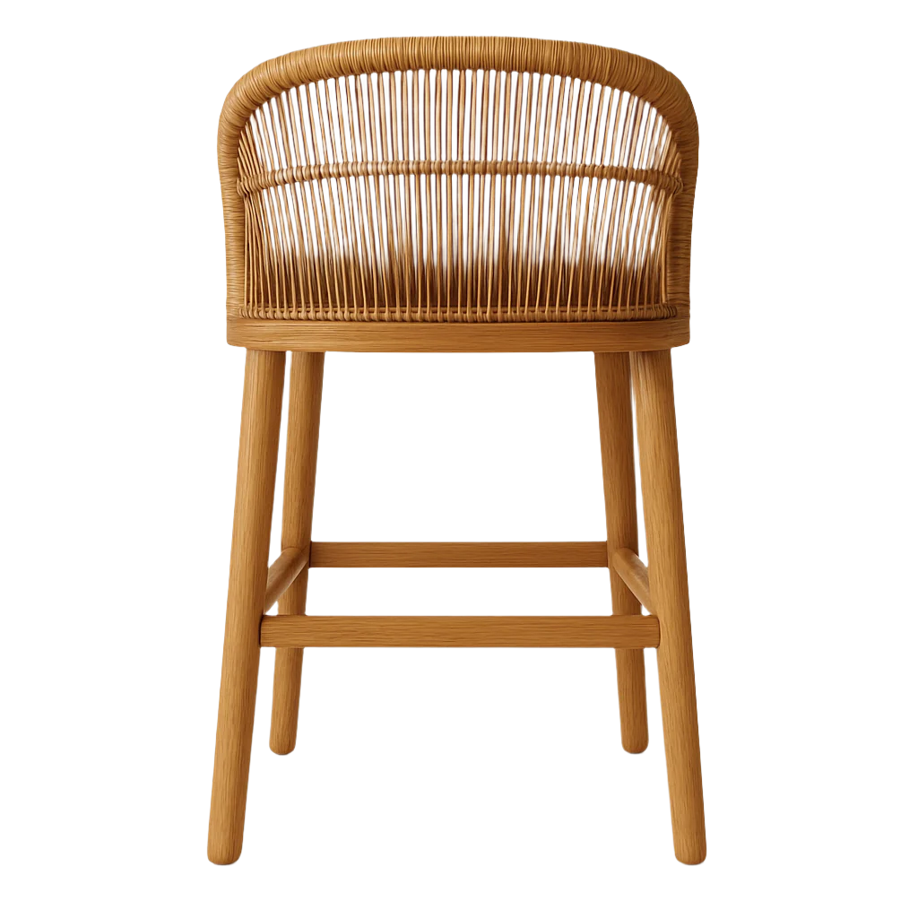 Outdoor Teak & Aluminium Woven Bar & Counter Stool
