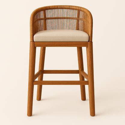 Outdoor Teak & Aluminium Woven Bar & Counter Stool