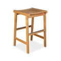 Backless Teak Outdoor Bar Stool
