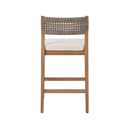 Upholstered Teak Outdoor Bar Stool
