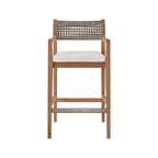 Upholstered Teak Outdoor Bar Stool