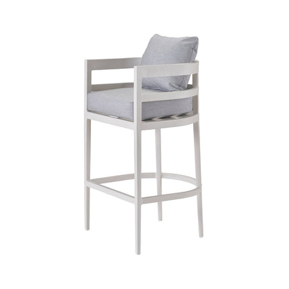 Upholstered Teak Outdoor Bar Stool