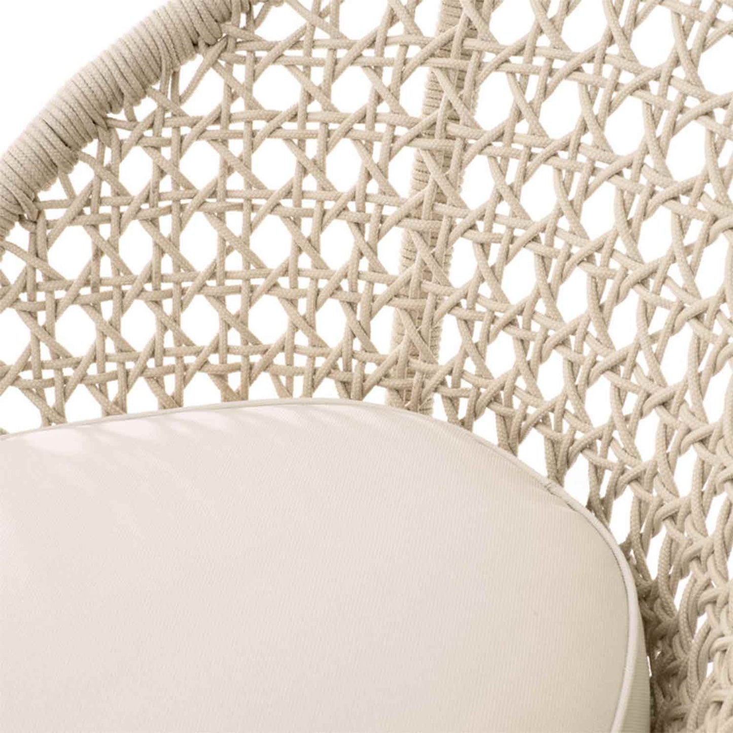 Upholstered Armless Teak Outdoor Bar Stool