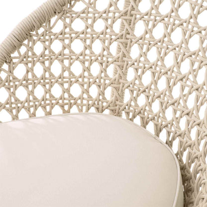 Upholstered Armless Teak Outdoor Bar Stool