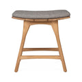 Upholstered Backless Teak Outdoor Bar and Counter Stool