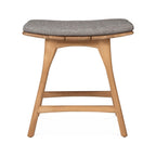 Upholstered Backless Teak Outdoor Bar and Counter Stool