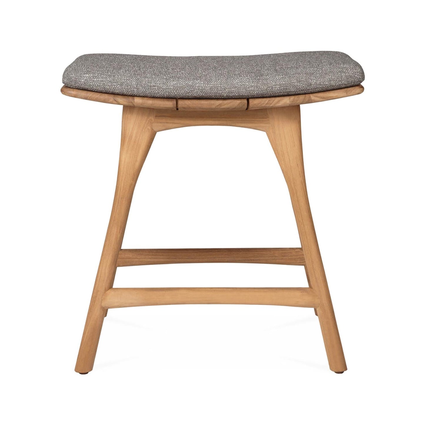 Upholstered Backless Teak Outdoor Bar and Counter Stool