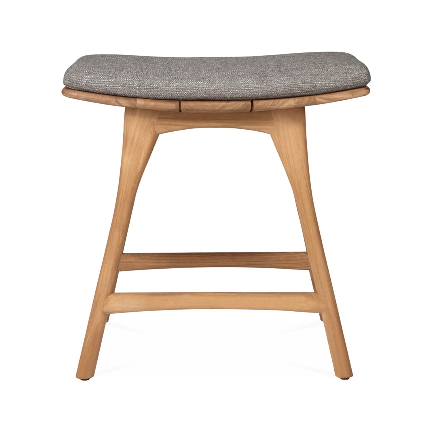 Upholstered Backless Teak Outdoor Bar and Counter Stool