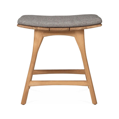 Upholstered Backless Teak Outdoor Bar and Counter Stool