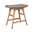 Upholstered Backless Teak Outdoor Bar and Counter Stool