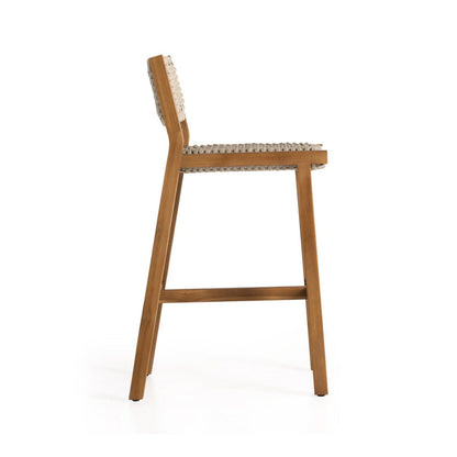 Armless Teak Outdoor Bar Stool