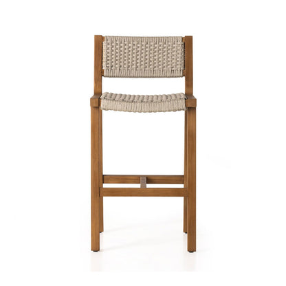 Armless Teak Outdoor Bar Stool