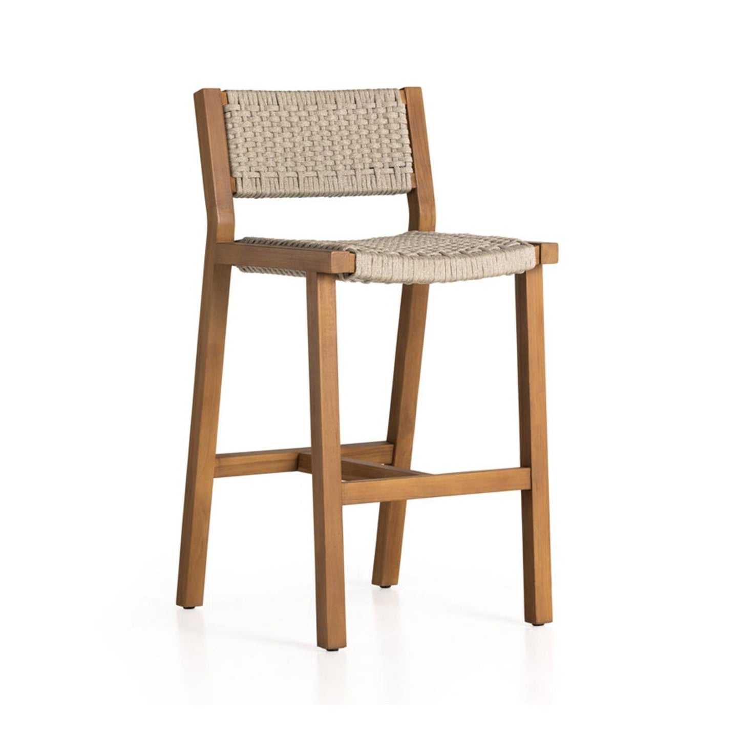 Armless Teak Outdoor Bar Stool