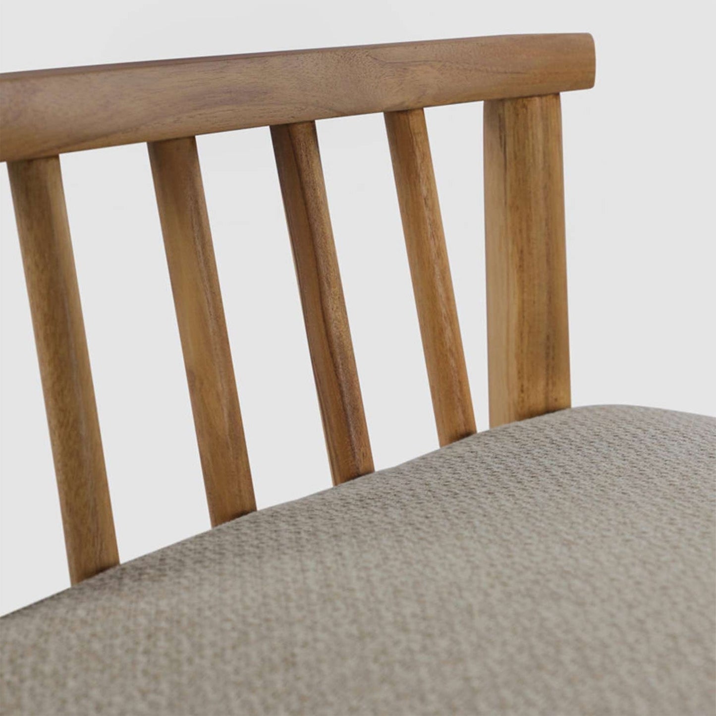 Upholstered Armless Teak Outdoor Bar Stool