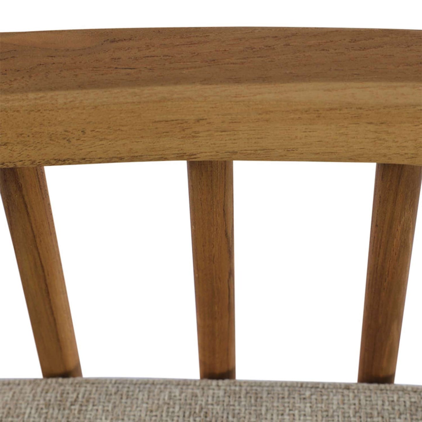 Upholstered Armless Teak Outdoor Bar Stool