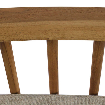 Upholstered Armless Teak Outdoor Bar Stool