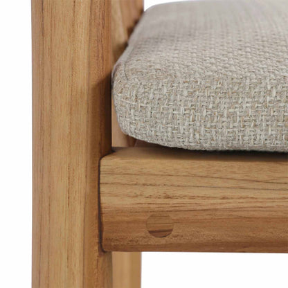 Upholstered Armless Teak Outdoor Bar Stool