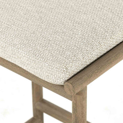 Upholstered Backless Teak Outdoor Bar Stool