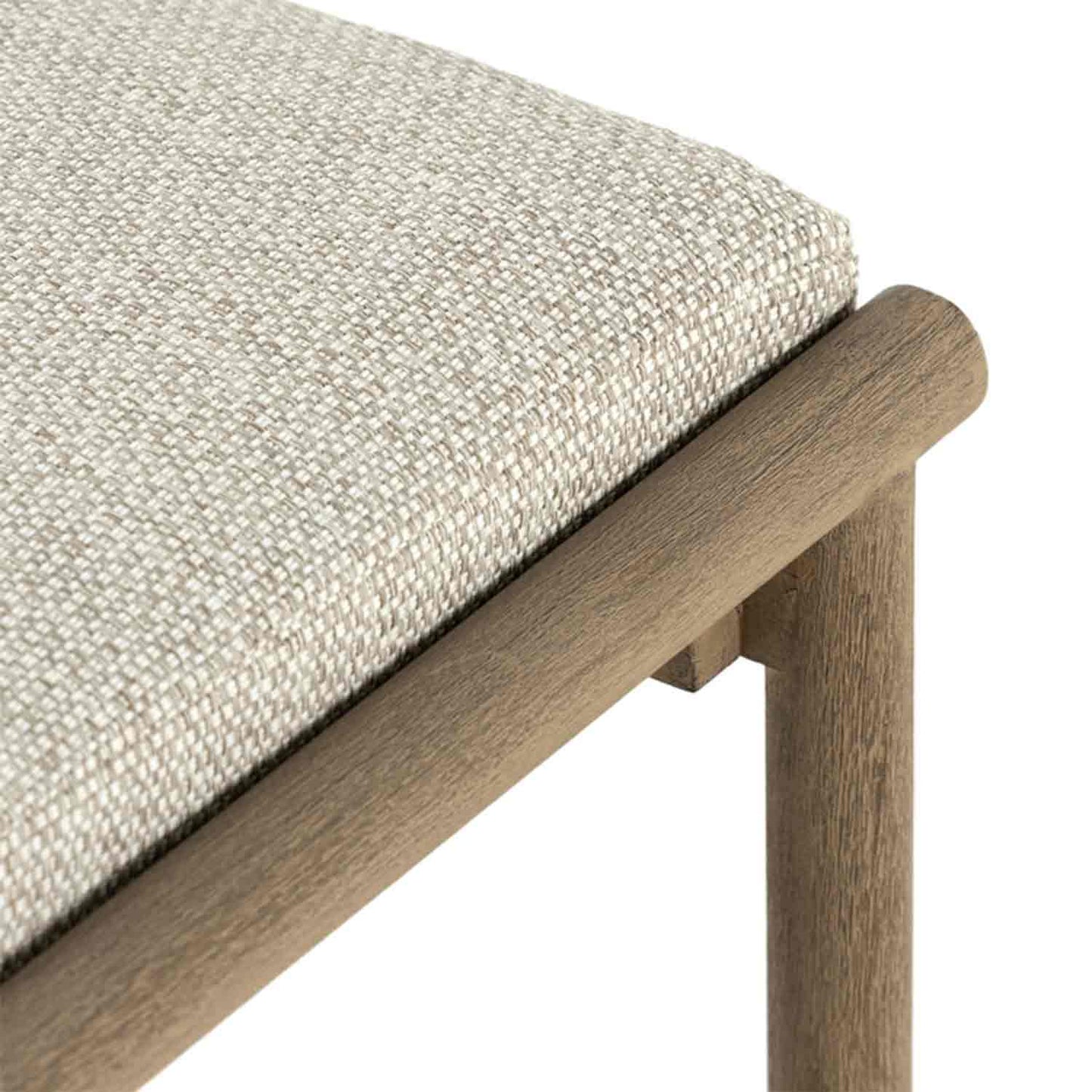 Upholstered Backless Teak Outdoor Bar Stool