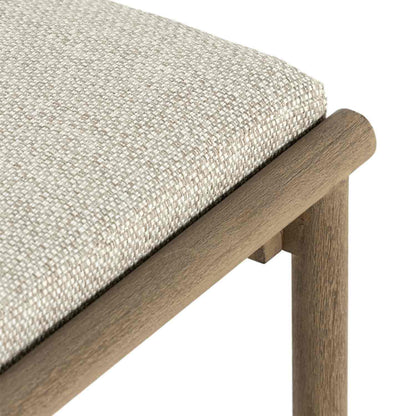 Upholstered Backless Teak Outdoor Bar Stool