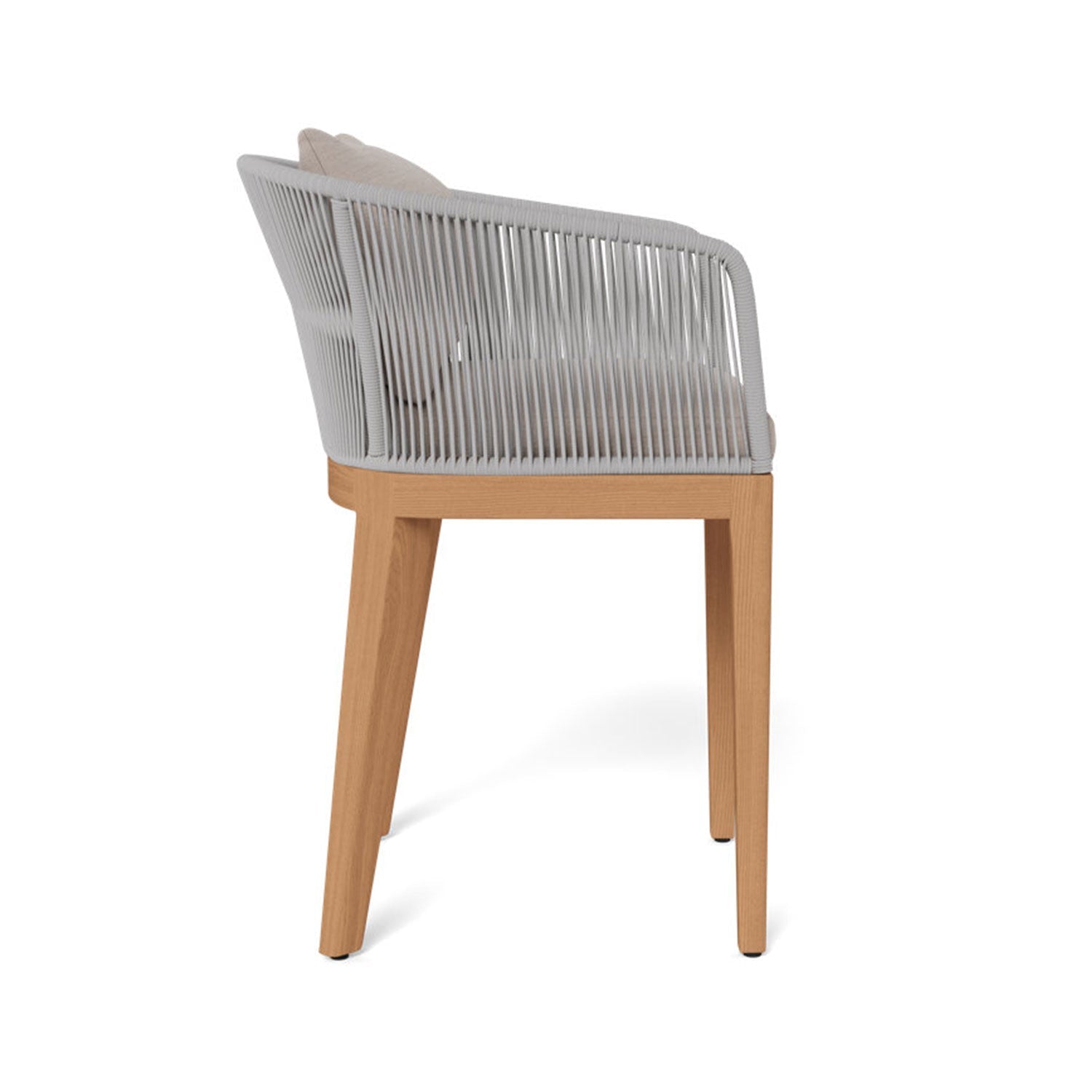 Polsterter Teak-Außenbarhocker