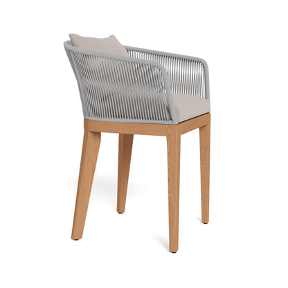 Upholstered Teak Outdoor Bar Stool