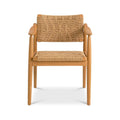 Teak-gewebter Rope Outdoor Essstuhl mit Kissen