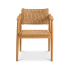Teak-gewebter Rope Outdoor Essstuhl mit Kissen