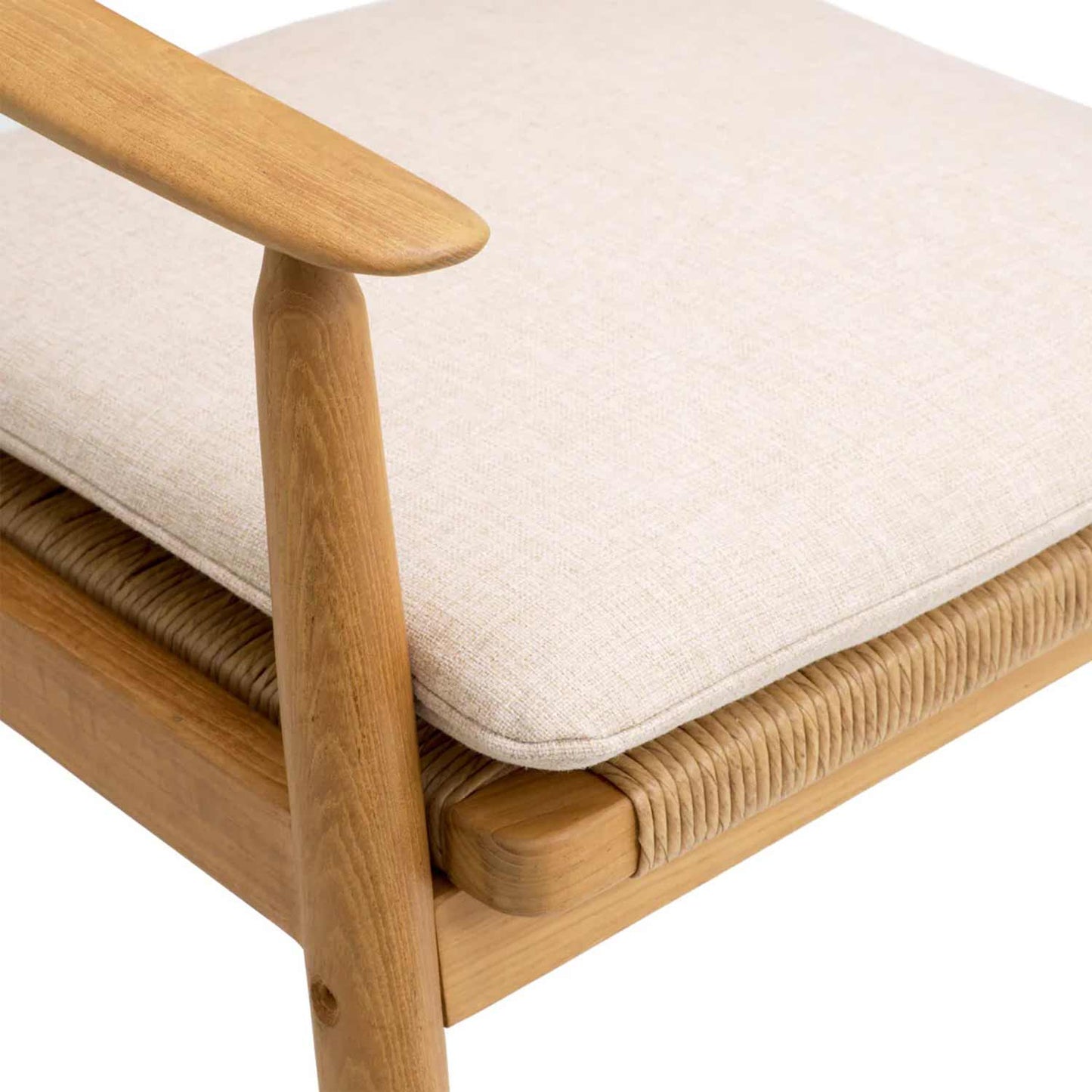 Teak Woven Rope Outdoor Dining Chair with Cushion