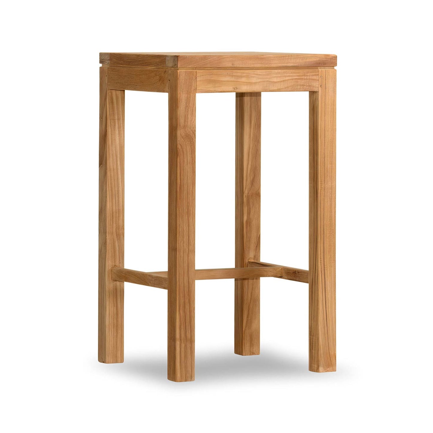 Backless Teak Outdoor Bar Stool