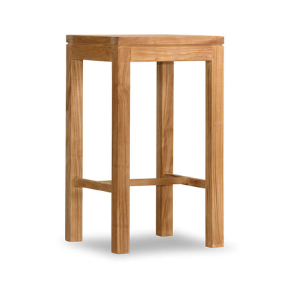 Backless Teak Outdoor Bar Stool