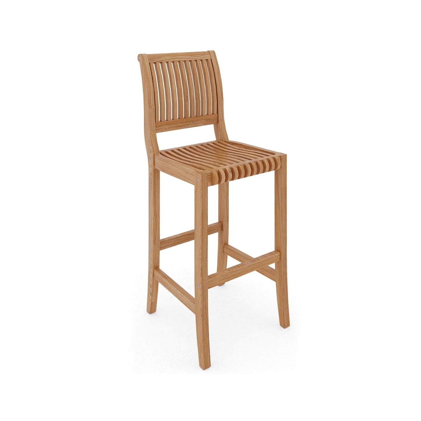 Armless Teak Outdoor Bar Stool