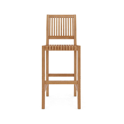 Armless Teak Outdoor Bar Stool