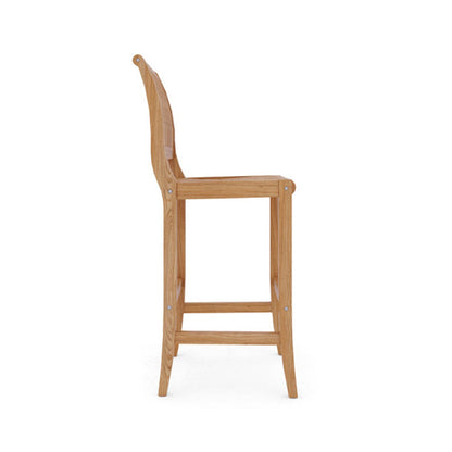 Armless Teak Outdoor Bar Stool