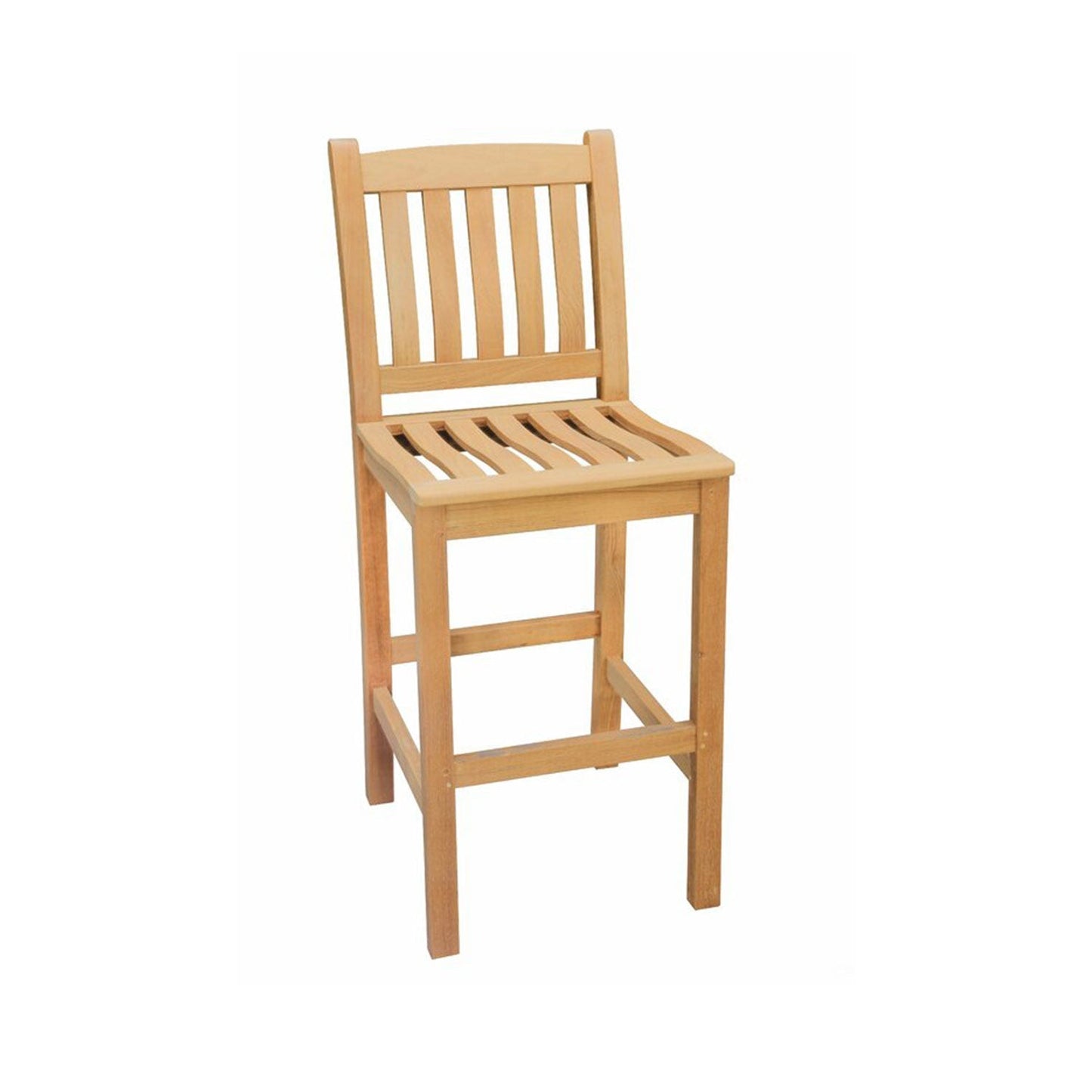 Armless Teak Outdoor Bar Stool