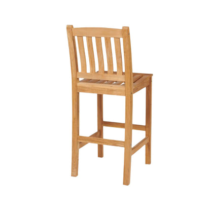 Armless Teak Outdoor Bar Stool