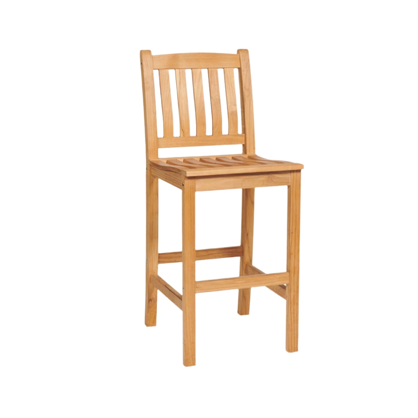 Armless Teak Outdoor Bar Stool