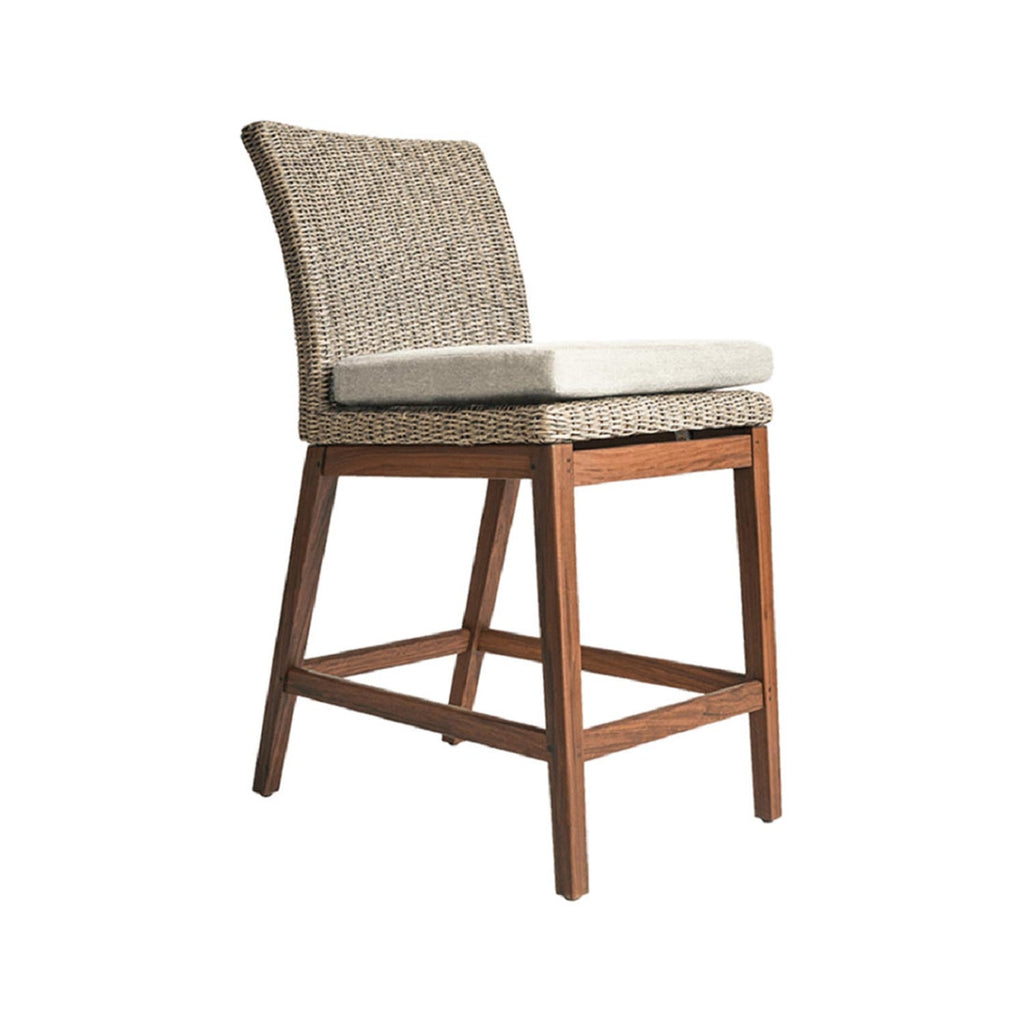 Armless Teak Outdoor Bar Stool