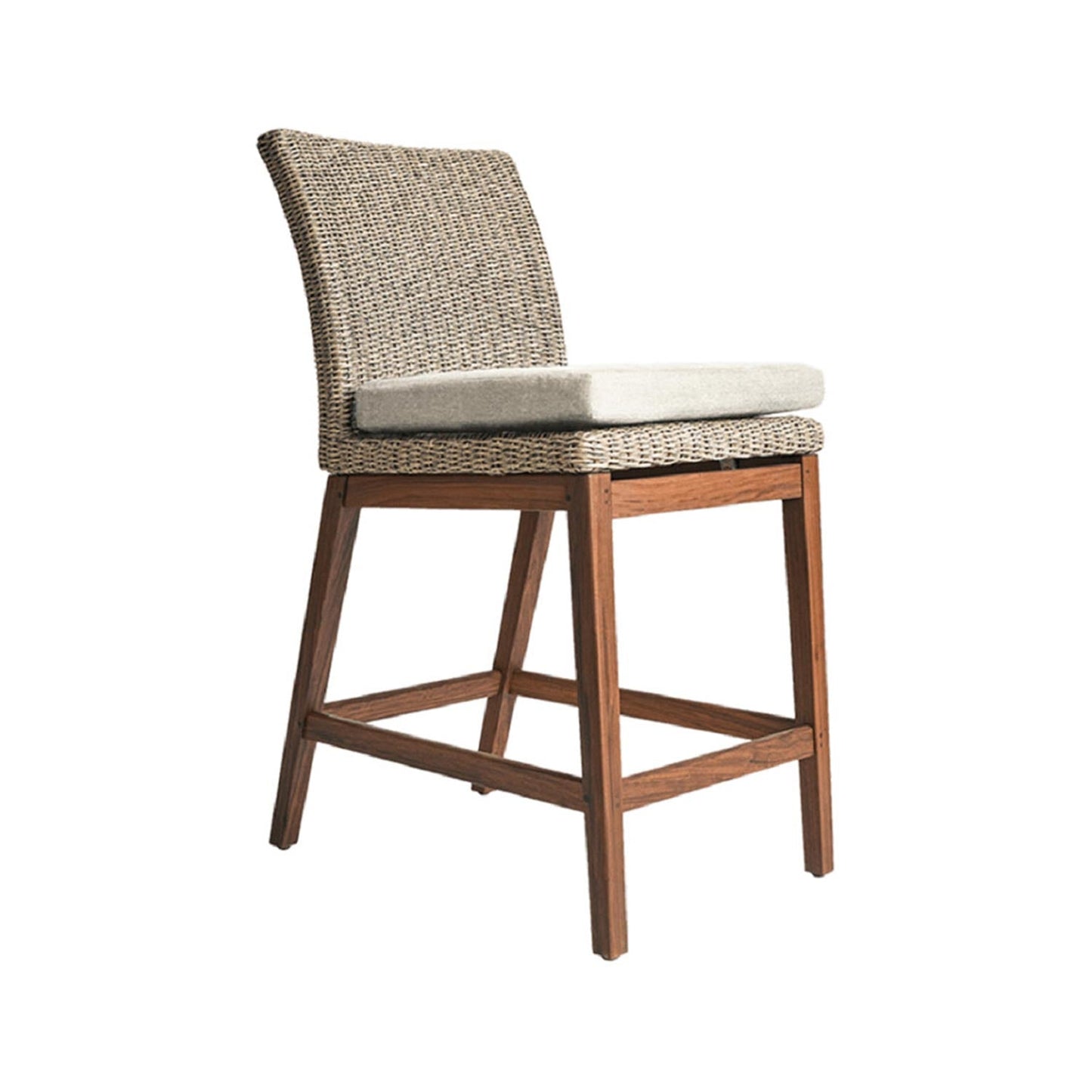 Armless Teak Outdoor Bar Stool