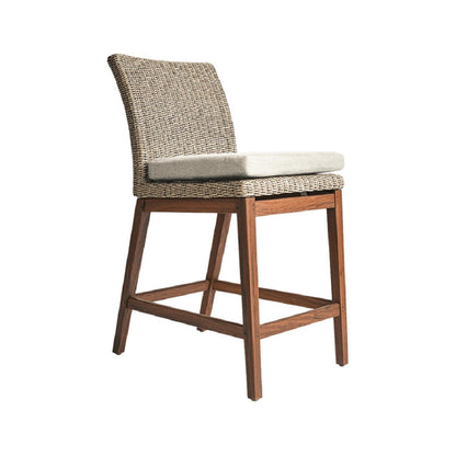 Armless Teak Outdoor Bar Stool