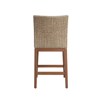 Armless Teak Outdoor Bar Stool