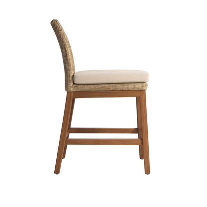 Armless Teak Outdoor Bar Stool