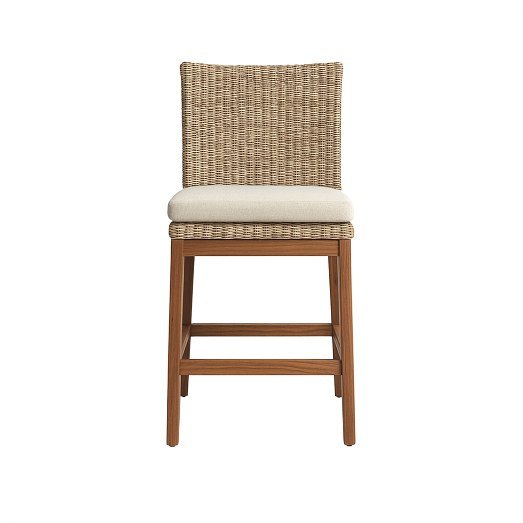 Armless Teak Outdoor Bar Stool